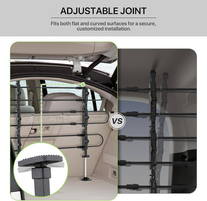 Adjustable Dog Barrier 34"-60"W x 30"-50"H - Strong Metal Tubing for SUV/Car/Truck/Minivan (Black)