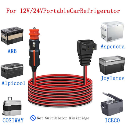 12V/22V Car Refrigerator Power Cord with Cigarette Lighter Plug