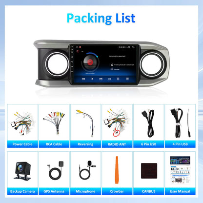 10'' Android 15 Car Stereo for Toyota Tacoma, with CarPlay/Android Auto & GPS