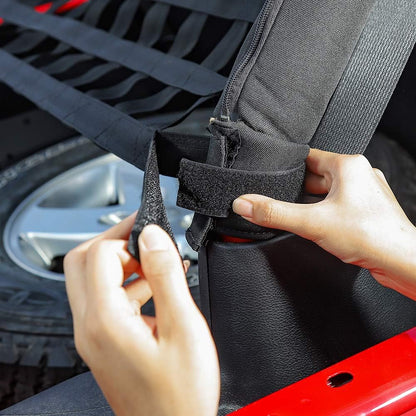 Mesh Roof Cargo Hammock for 1987-2024 Jeep Wrangler & Gladiator JT (Black)