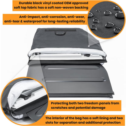 Hard Top Freedom Panel Storage Bag for 2007-2025 Jeep Wrangler & Gladiator (Black)