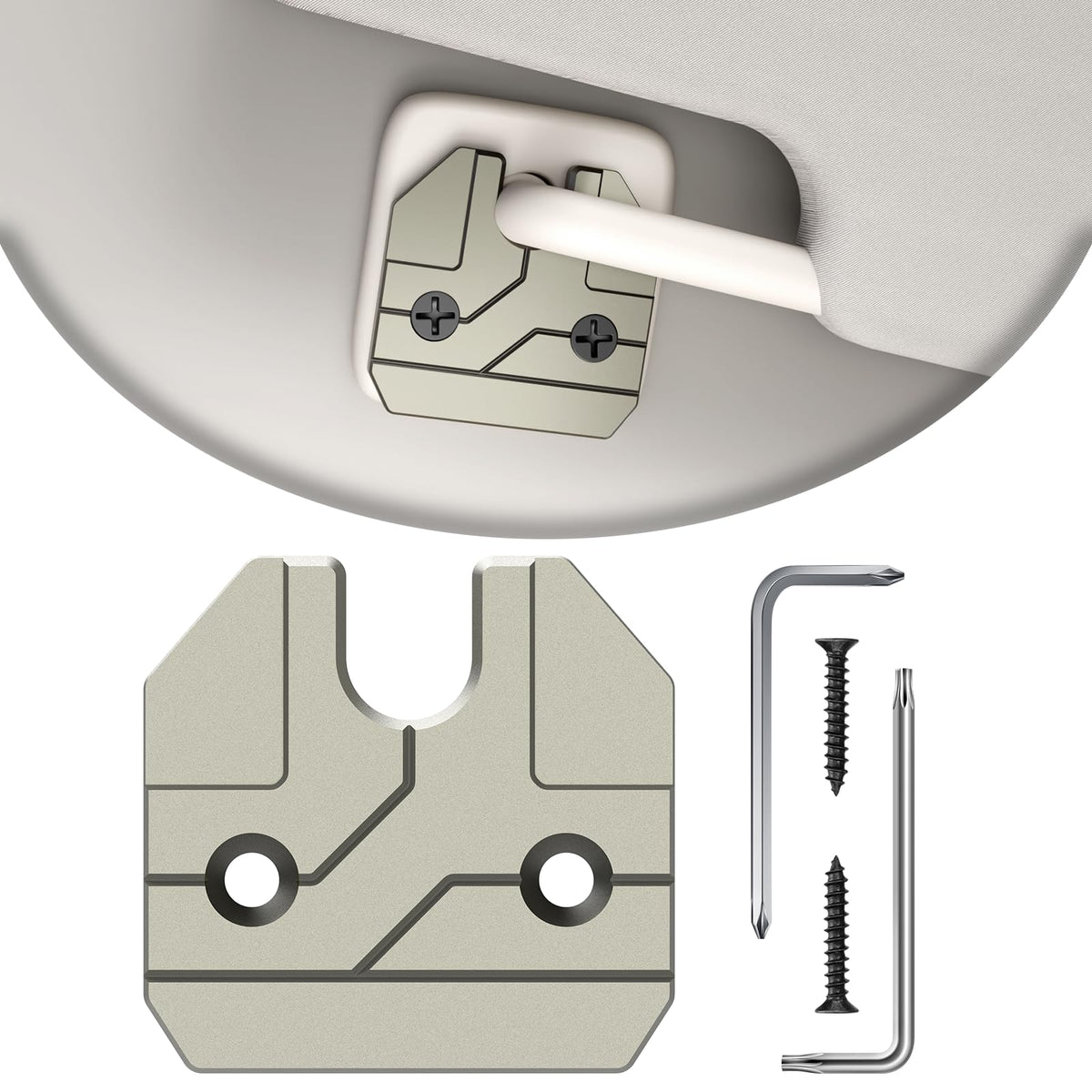 Aluminum Alloy Sun Visor Repair Kit Compatible with RAM 1500 2019-2026,2-Pack