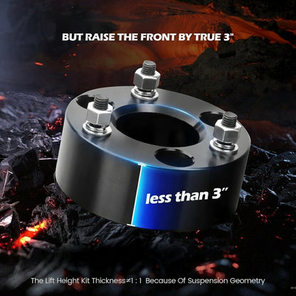 dynofit Leveling Lift Kit 3" Front + 2" Rear for Dodge Ram 1500 4WD/AWD (2009-2025), Coil Spring Strut Spacers & Rear Lift Blocks for 2020+ Ram 1500 2WD/RWD Pickup