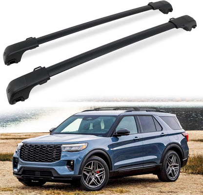 Lockable Roof Rack Cross Bars for 2020-2026 Ford Explorer w/Side Rails - 330 lb Capacity