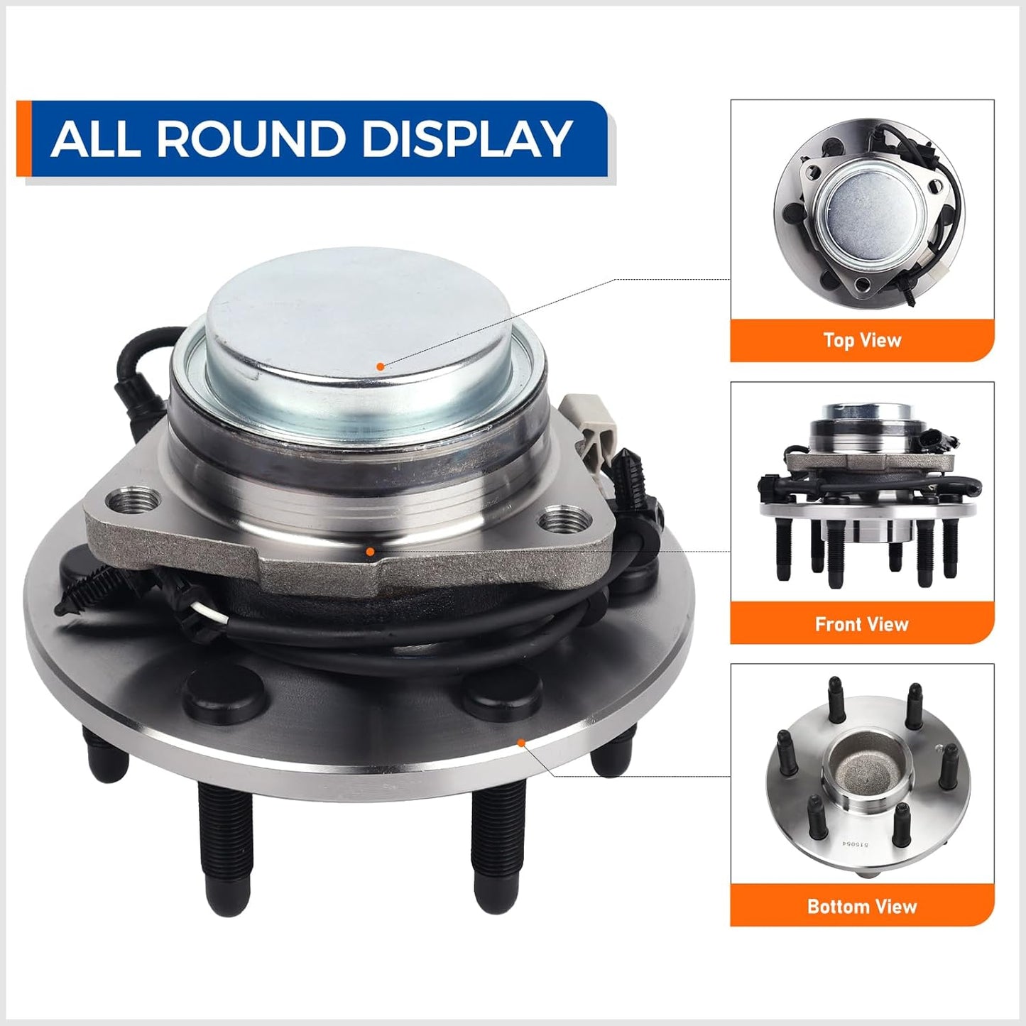 2-PCS 2WD Front Wheel Hub Assembly for 1999-2006 GM 1500 6-Lug Trucks/SUVs - 515054, w/ABS