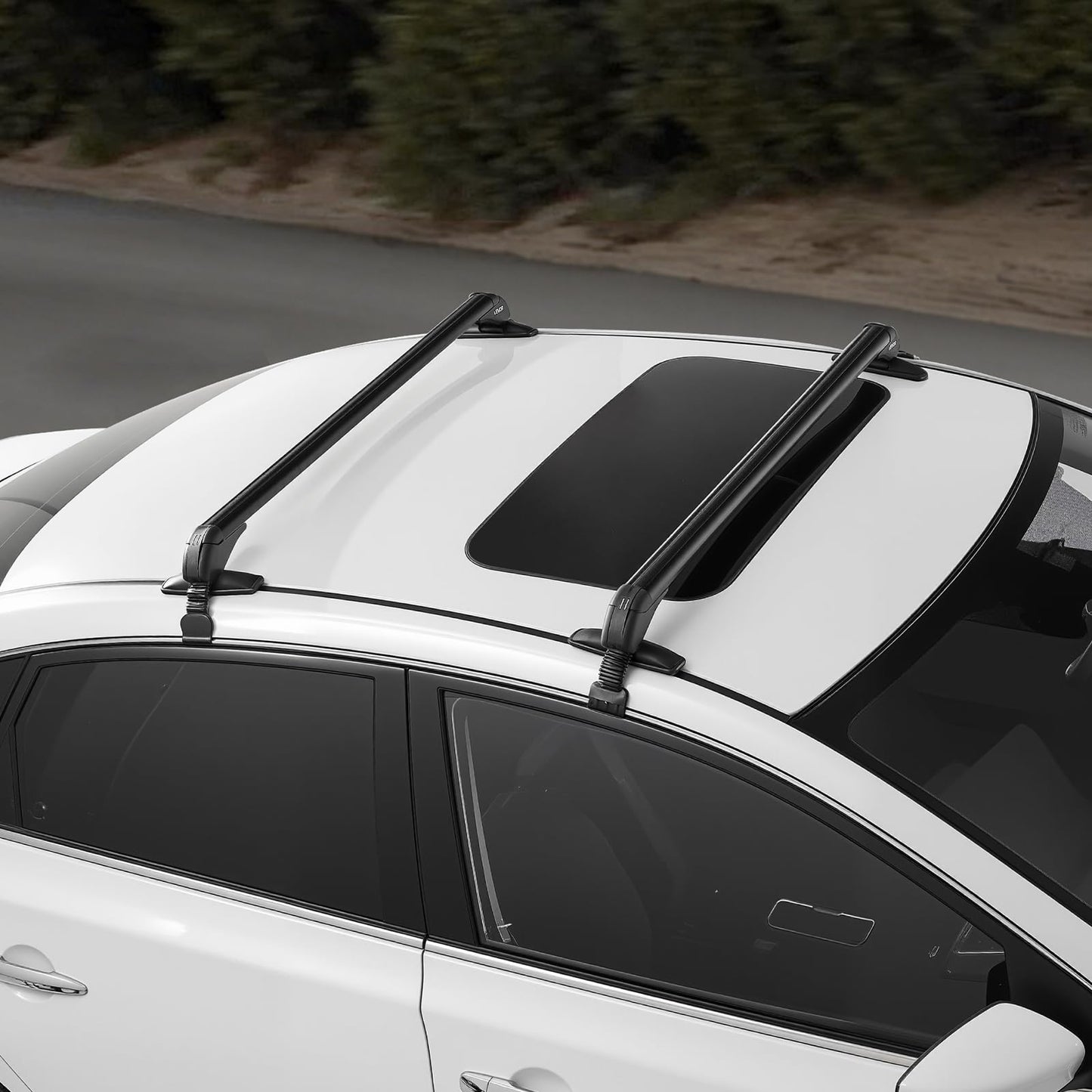 Universal Roof Rack Cross Bars for Naked Roofs - 165 lb Capacity, Lockable Aluminum