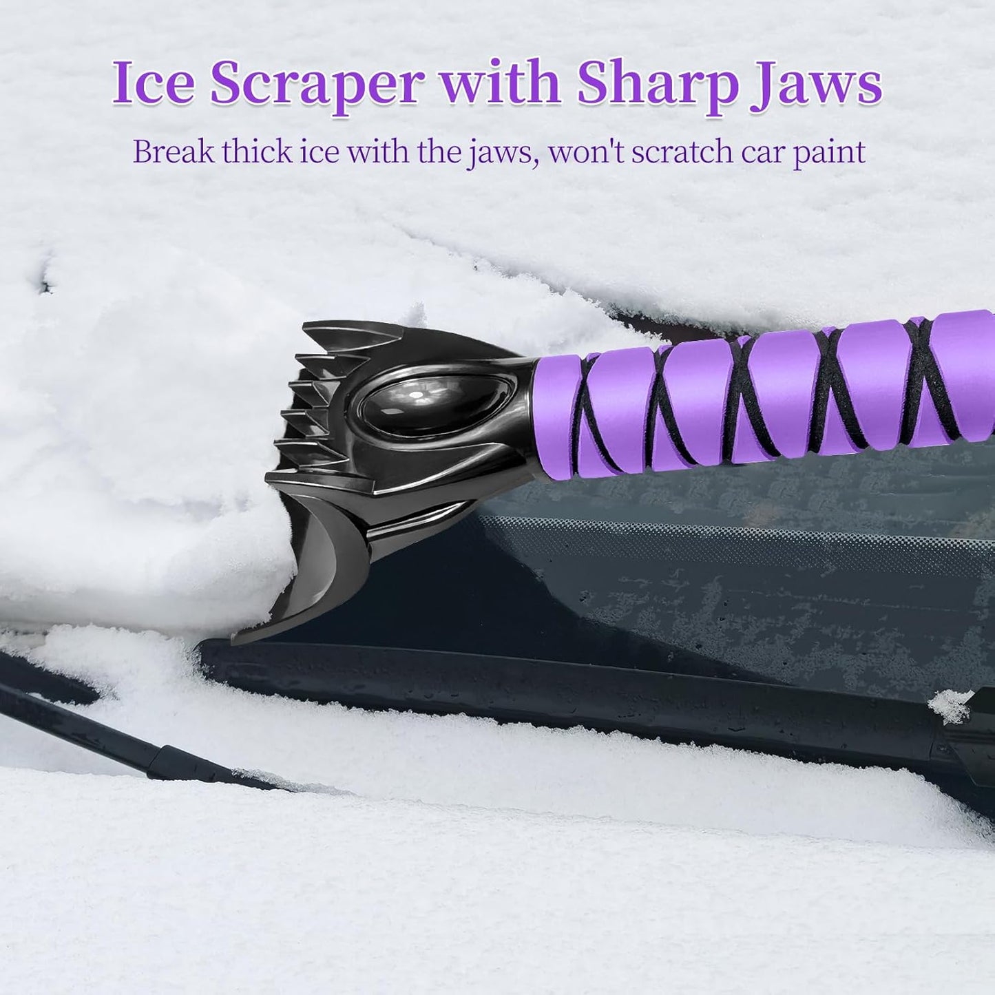 51" Extendable Heavy-Duty Snow Brush for Trucks/SUVs - Purple