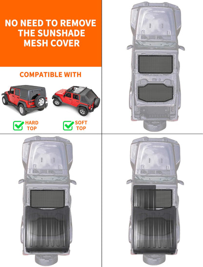 Mesh Bikini Top Sun Shade (2-Piece) for 2018-2023 Jeep Wrangler JL 4XE