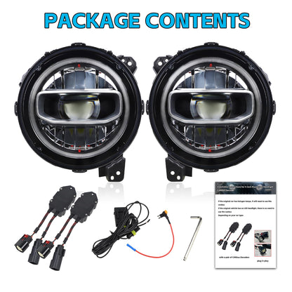 9-Inch Round LED Headlights for Jeep Wrangler JL/Gladiator JT, DOT Approved