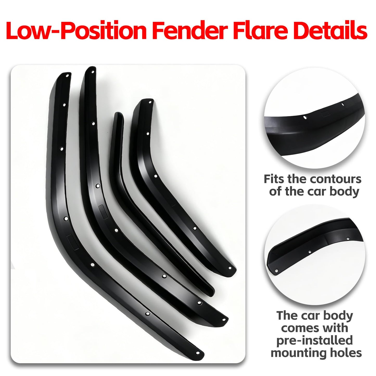 Jeep Wrangler JL/JLU Wide Flat Fender Flares (4-Piece)