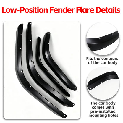 Jeep Wrangler JL/JLU Wide Flat Fender Flares (4-Piece)