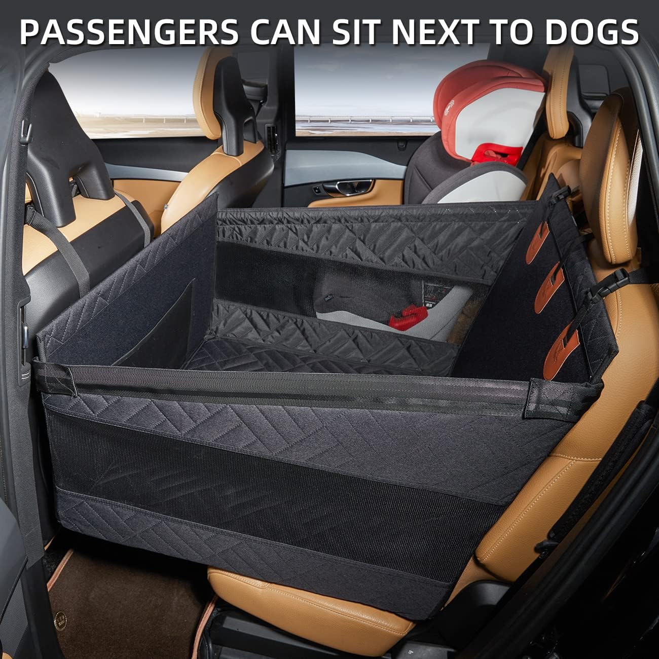 Dog Car Seat for Medium Dogs for Car SUV Truck (Black-L) - OHMU