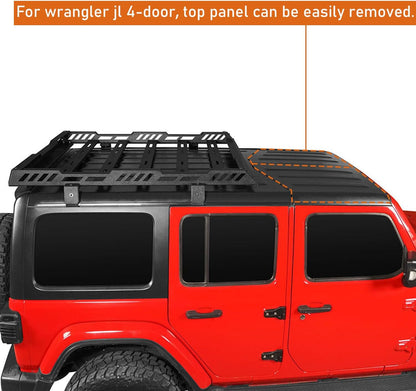 Hooke Road Overlanding Roof Rack for 2018-2025 Jeep Wrangler JL 2/4 Doors & Gladiator JT, Steel Cargo Basket for Jeep Hard Top Only