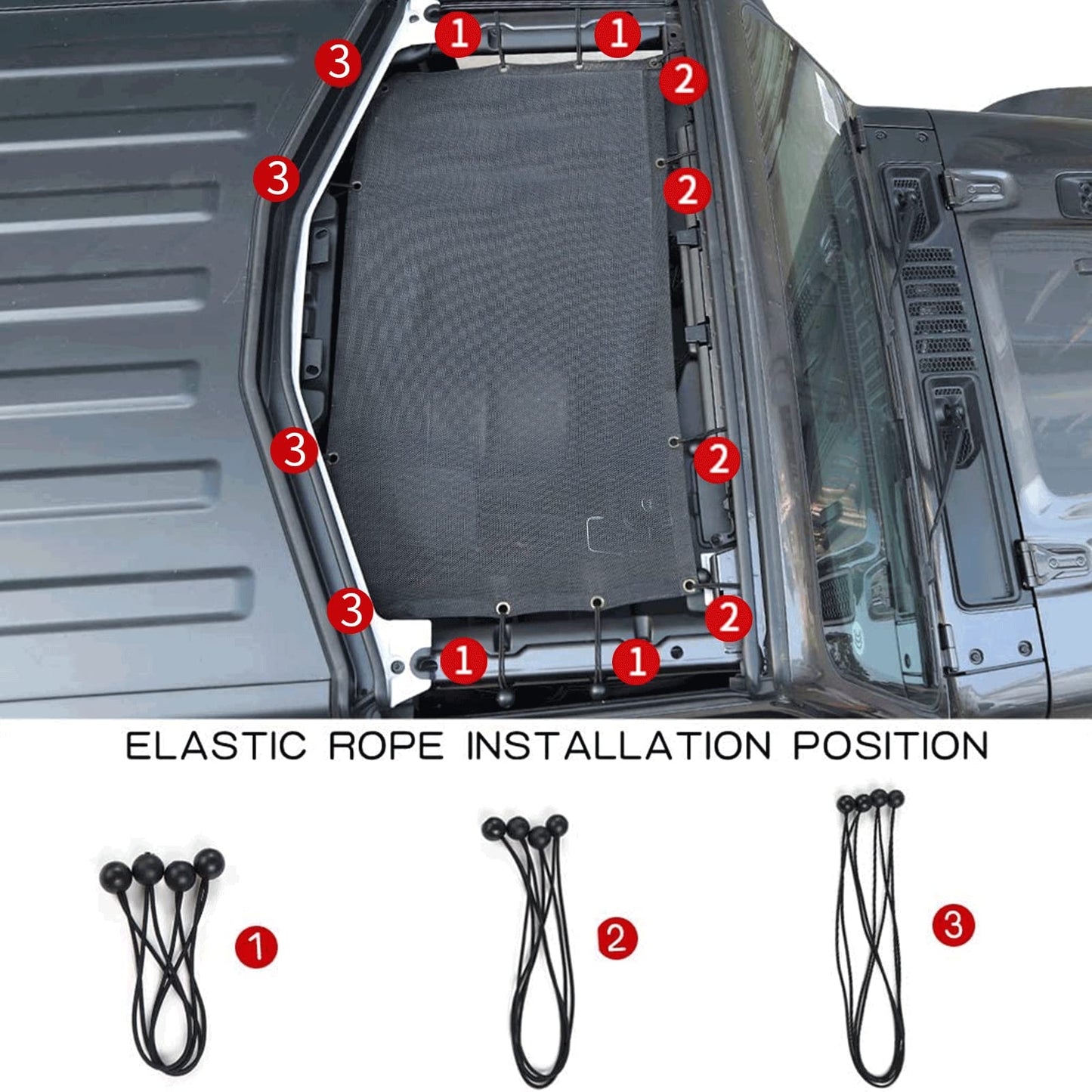 Mesh Bikini Top Sun Shade for 2018-2023 Jeep Wrangler JL & Gladiator JT - Black