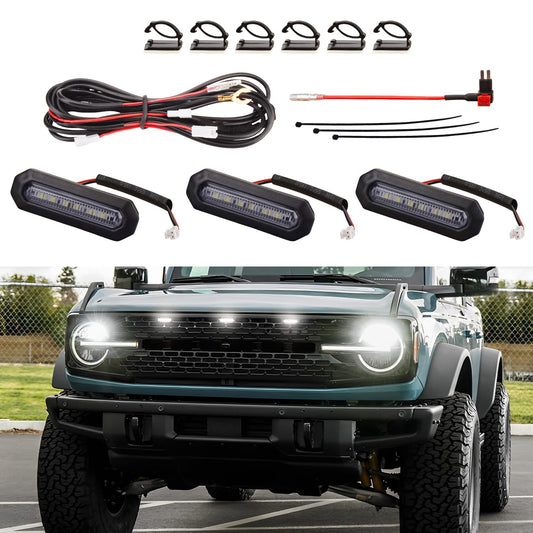 Bronco 2021-2023 Grille Lights, 3-PCS LED, White
