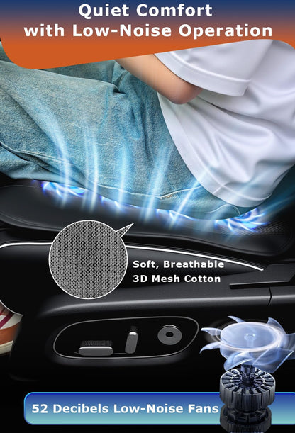 Ventilated 8-Fan Car Seat Cushion for Commutes & Road Trips