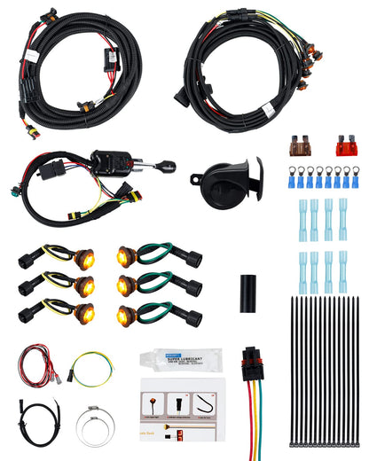 Universal UTV ATV Plug and Play Street Legal Turn Signal Kit with Harness, Column Switch, Horn, LED Blinkers - OHMU