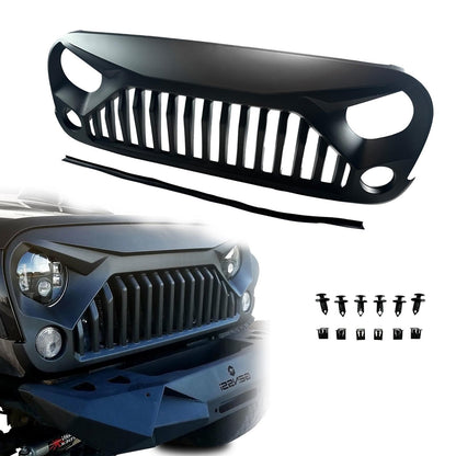 JK Wrangler Front Bumper Grille, Matte Black