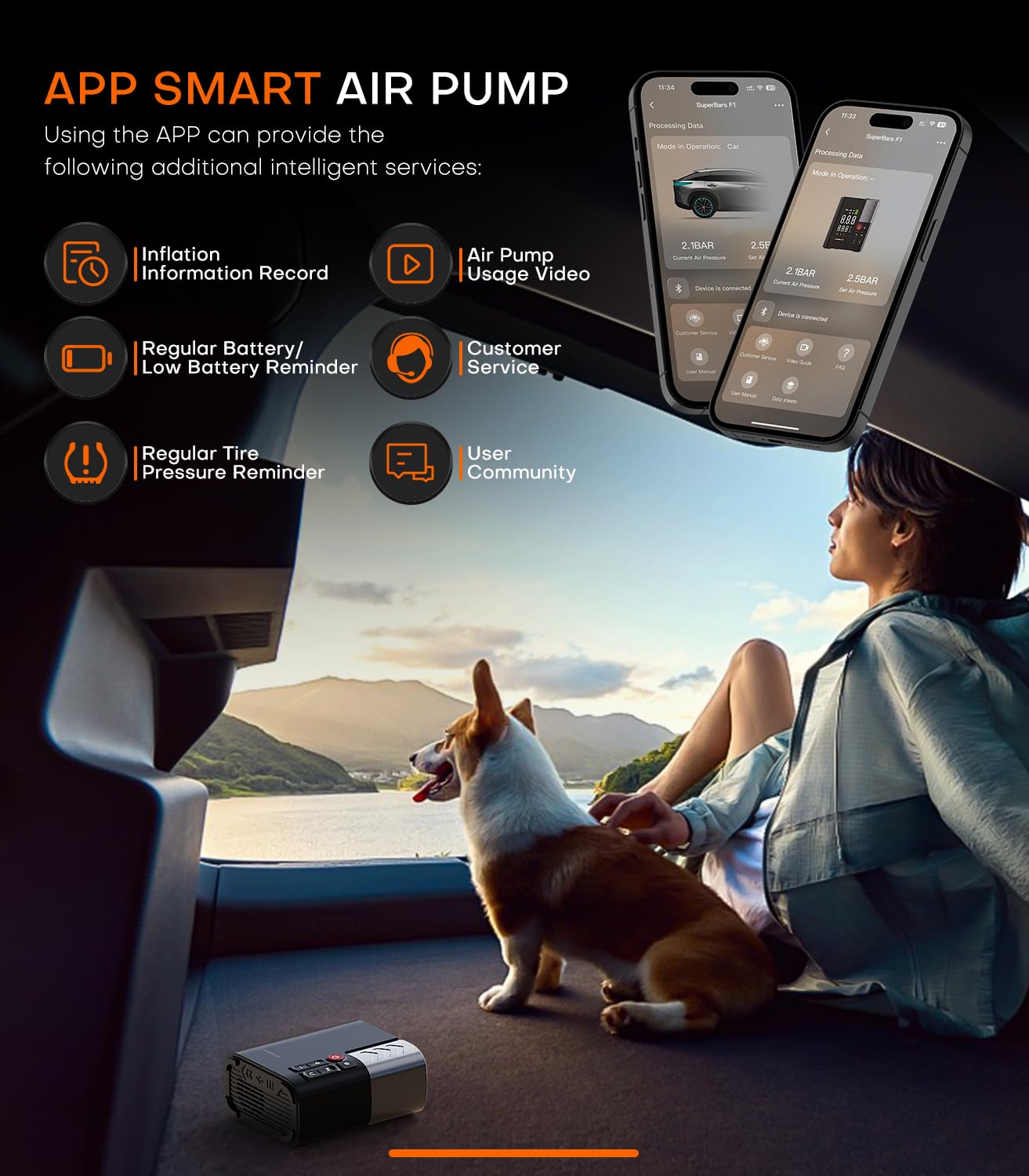 3X Faster 160PSI Tire Inflator - 48LPM, 10400mAh, APP Control for Trucks/SUVs/RVs