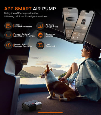 3X Faster 160PSI Tire Inflator - 48LPM, 10400mAh, APP Control for Trucks/SUVs/RVs