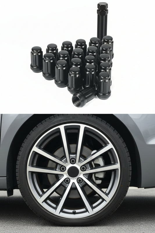 23PC Black Lug Nuts - Replacement for Jeep Wrangler JK, Liberty, Grand Cherokee