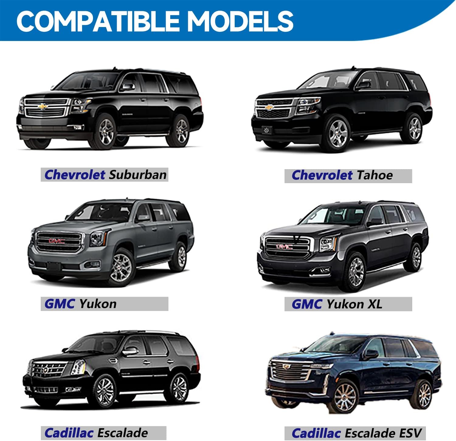 220lbs Roof Rack Cross Bars for 2015-2020 Chevrolet Suburban & Tahoe, GMC Yukon & Yukon XL, Cadillac Escalade & Escalade ESV - OHMU