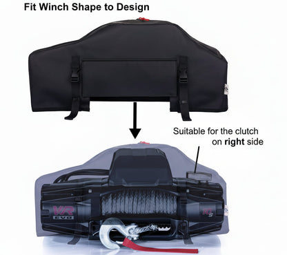 UV & Waterproof Winch Cover for 8000-13500 lbs Electric Winches (Black)