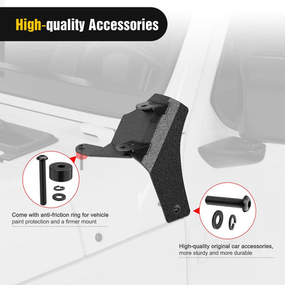 Dual A-Pillar Light Mounts for 2018-2023 Jeep Wrangler JL & Gladiator JT (Black)