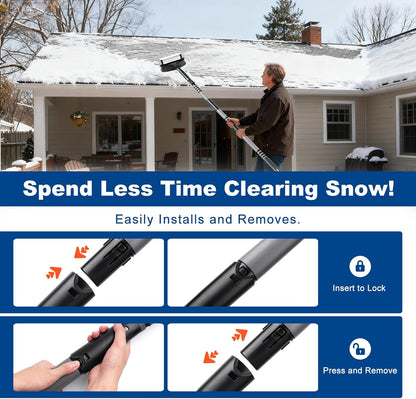 72" Extendable Long Snow Brush with Ice Scraper for Car Truck SUV Van - Soft Squeegee with 270° Pivoting Brush Head for Windshield Window - Snow Scraper & Antifreeze Gloves for Car Winter Accessories
