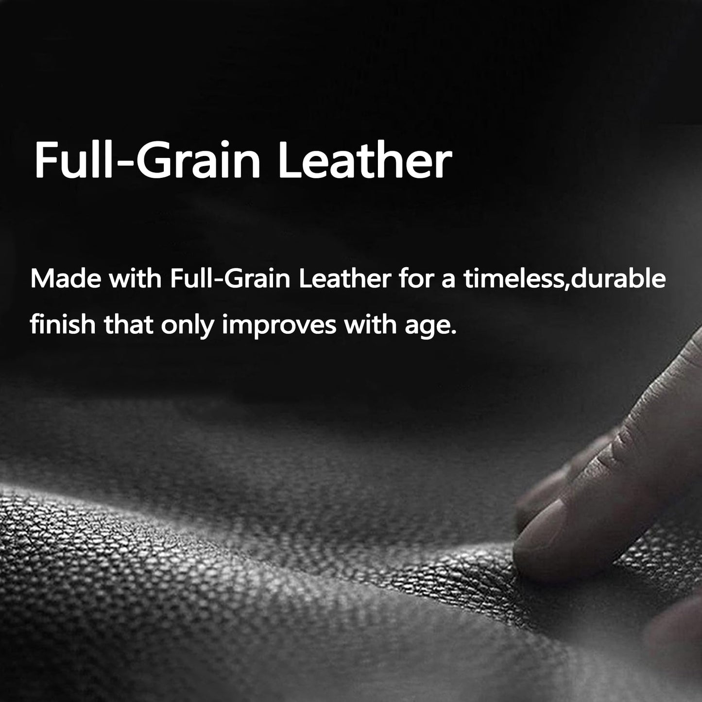 Leather Steering Wheel Cover for 15.5"-16" Dodge Ram 1500/2500/3500 - Anti-Slip Massage Grip (Black)