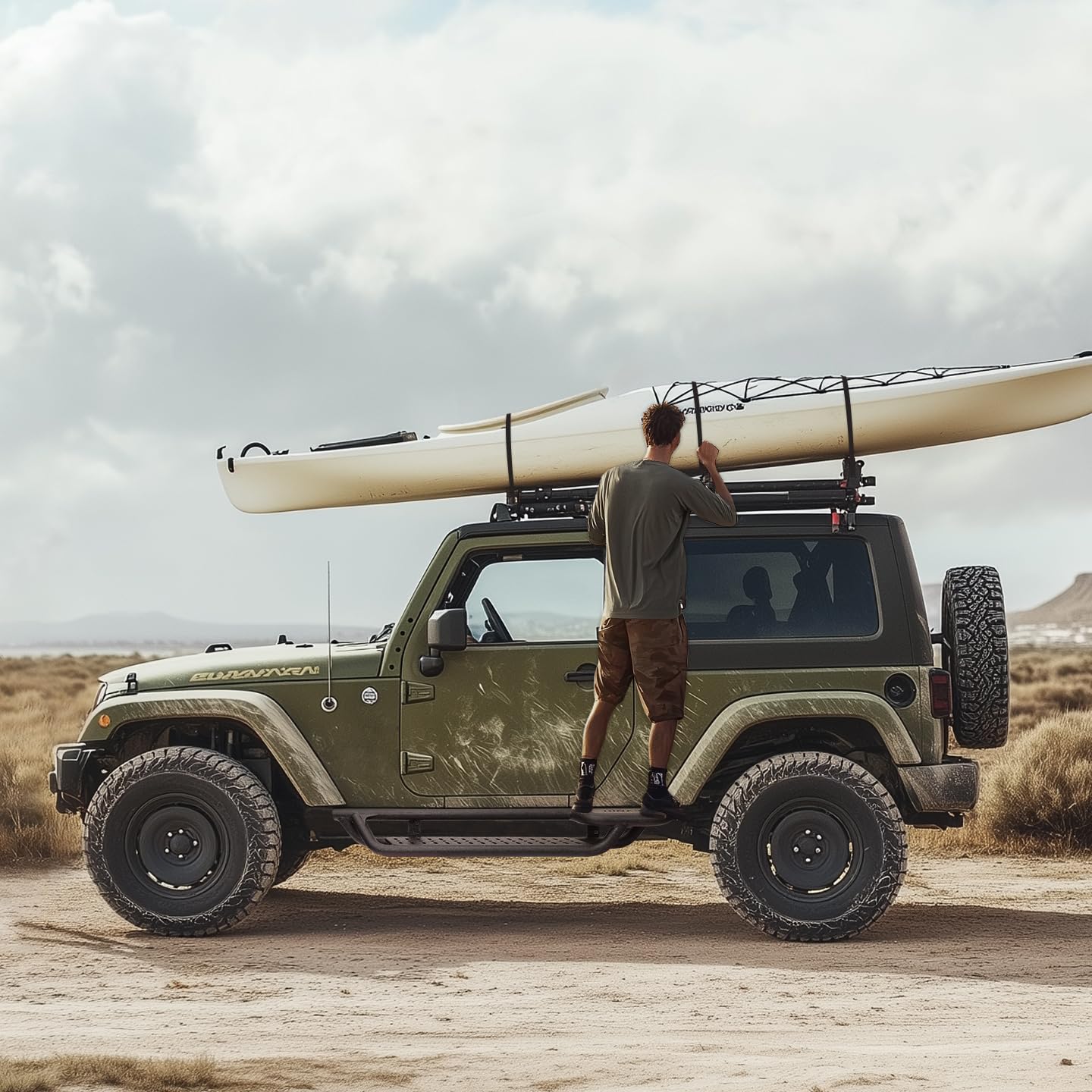 6" Two-Step Running Boards for 2007-2018 Jeep Wrangler JK 2-Door