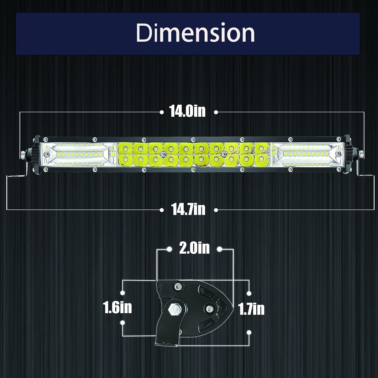 12" Double Row LED Light Bar (2-PCS) - 120W, 10000lm Flood/Spot Combo for Truck/ATV/Boat