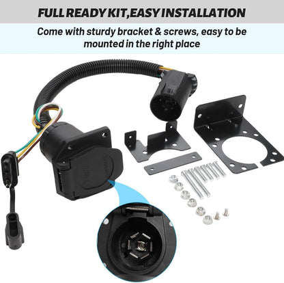Multi-Tow 7/4 Pin Trailer Adapter for Ford/GM/Ram/Jeep - Dual-Output USCAR 7 Socket Required