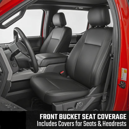 Neoprene Front & Rear Seat Covers for 2015-2026 Ford F-Series Crew Cab (Bucket Seats)