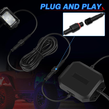 6.56FT 3-Pin Extension Cable for V1/W1/C2 RGB+IC Lights & P1s Switch