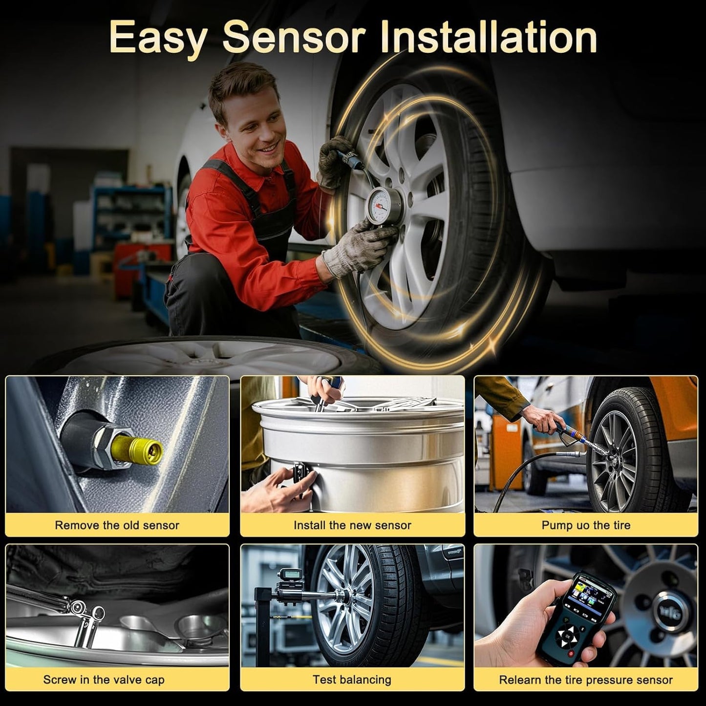 4-PCS Pre-Programmed TPMS Sensors (433MHz) for 2010-2013 Ram 1500/2500/3500 - Replaces 56029398AB/AA