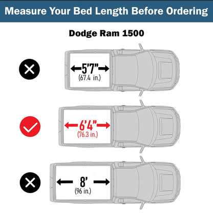 Hard Tri-Fold Truck Bed Tonneau Cover Compatible with 2009-2026 Dodge Ram 1500 & 2500