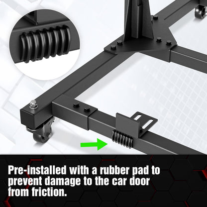 Door Storage Hanger Rack with Dust Cover for 1987-2026 Jeep Wrangler & Gladiator (Black)