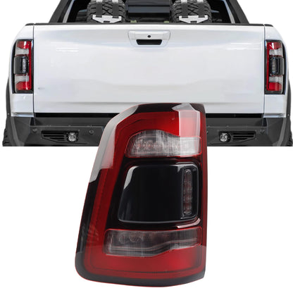 Dasbecan Left Driver Side Tail Light Assembly Rear Lamp LED Type Compatible With Dodge Ram 1500 2019 2020 2021 2022 2023 Blind spot module can be installed (Red Cover)