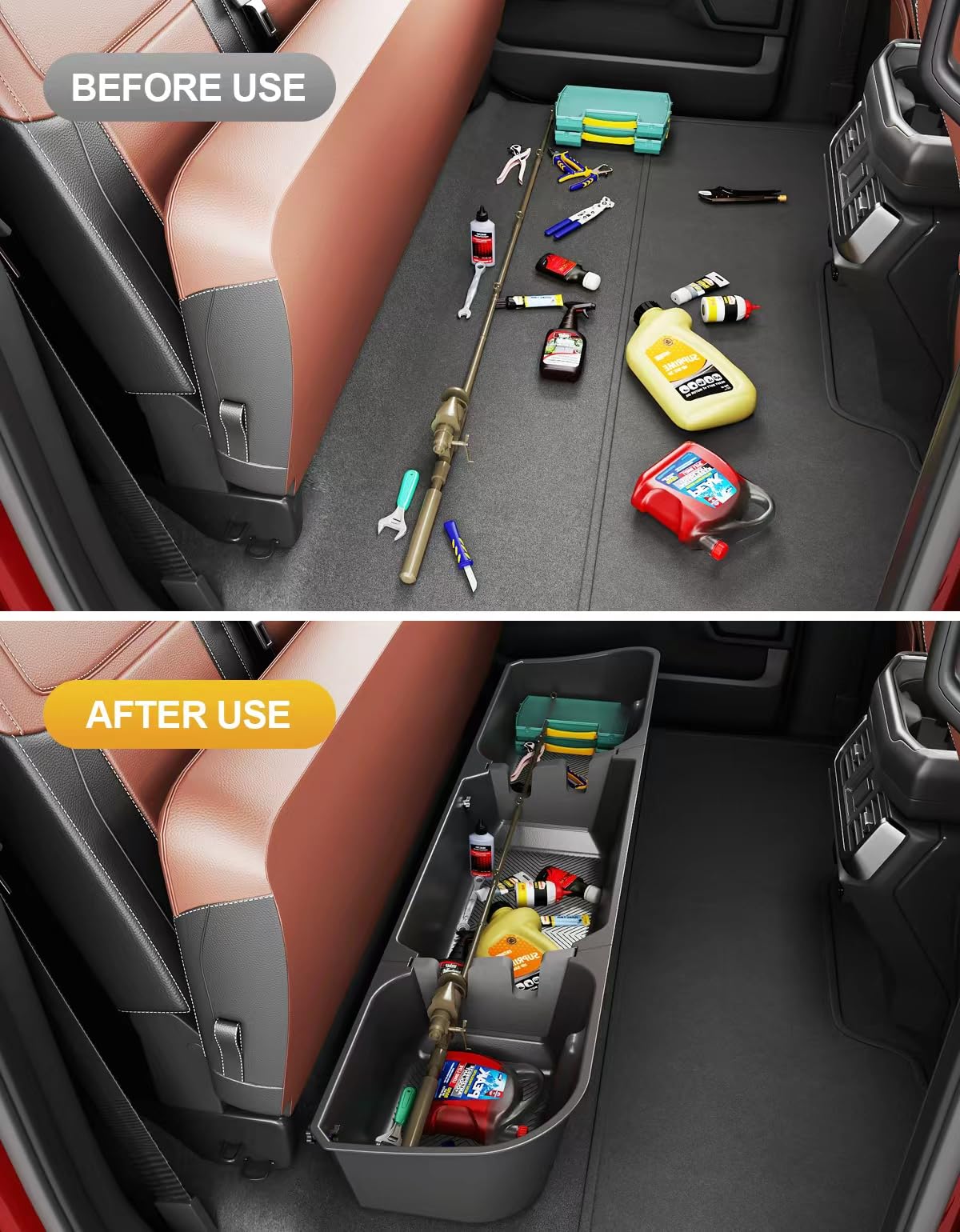 Rear Underseat Storage Box for 2019-2026 Chevy/GMC 1500 & HD - Double/Crew Cab