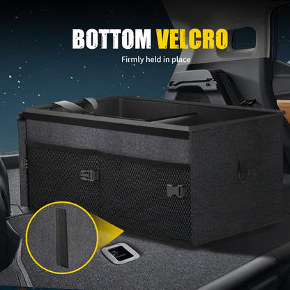 65L Collapsible Trunk Organizer with Lid - Non-Slip Bottom for SUV/Truck/Van (Black)