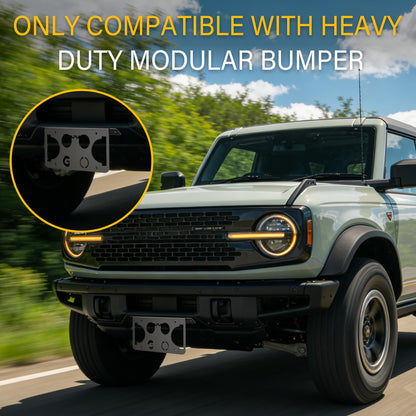 Bronco Front License Plate Mount for Modular Bumper