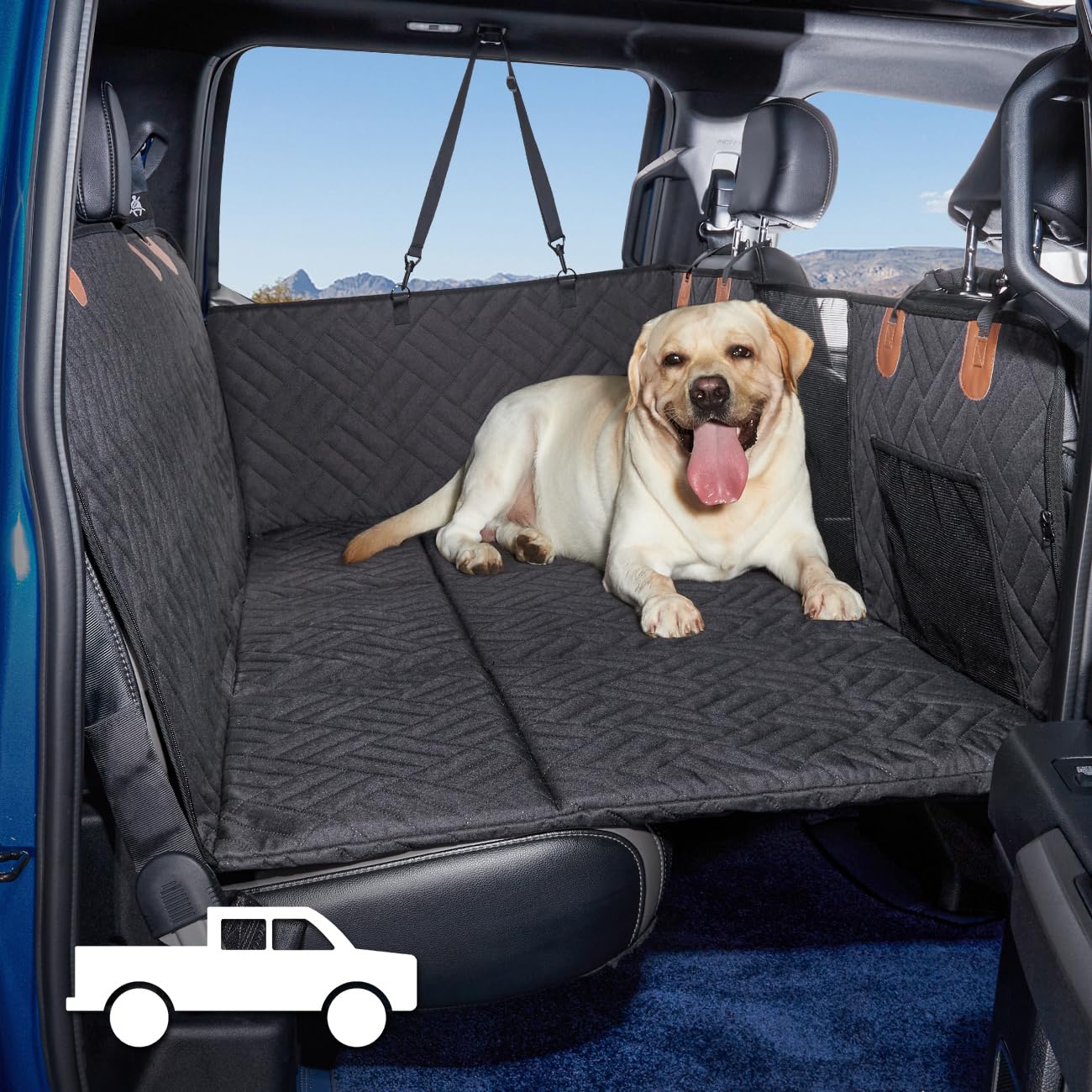 Dog Seat Cover and Bed for Trucks for F150, RAM1500, Silverado - Non-Inflatable Pet Mattress - OHMU