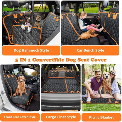 100% Waterproof Dog Seat Cover Hammock - 600D Heavy Duty, Mesh Window, Nonslip for Cars/Trucks/SUVs