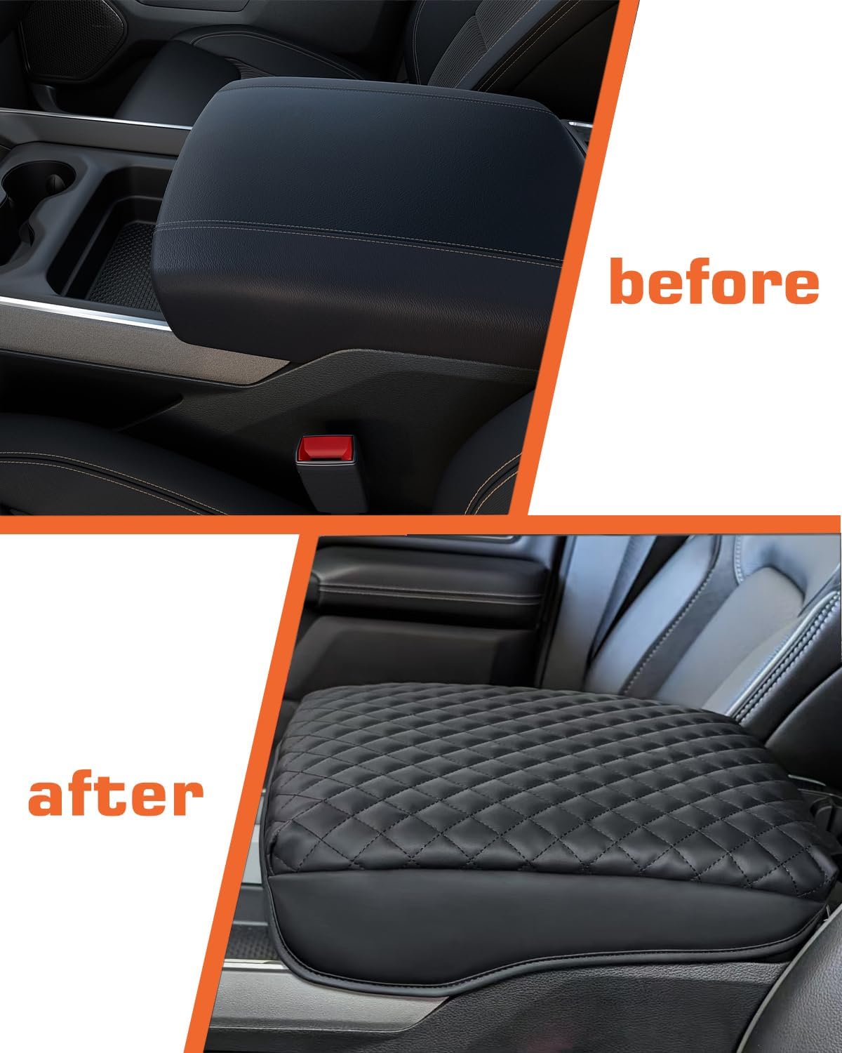 PU Leather Center Console Cover for 2019-2026 Ram 1500 (5th Gen) - Armrest Cushion Pad