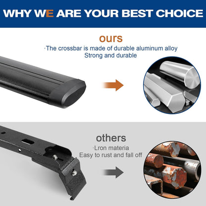 330 lb Roof Rack Cross Bars for 2007-2026 Jeep Wrangler & Gladiator - Aluminum (2/4-Door)