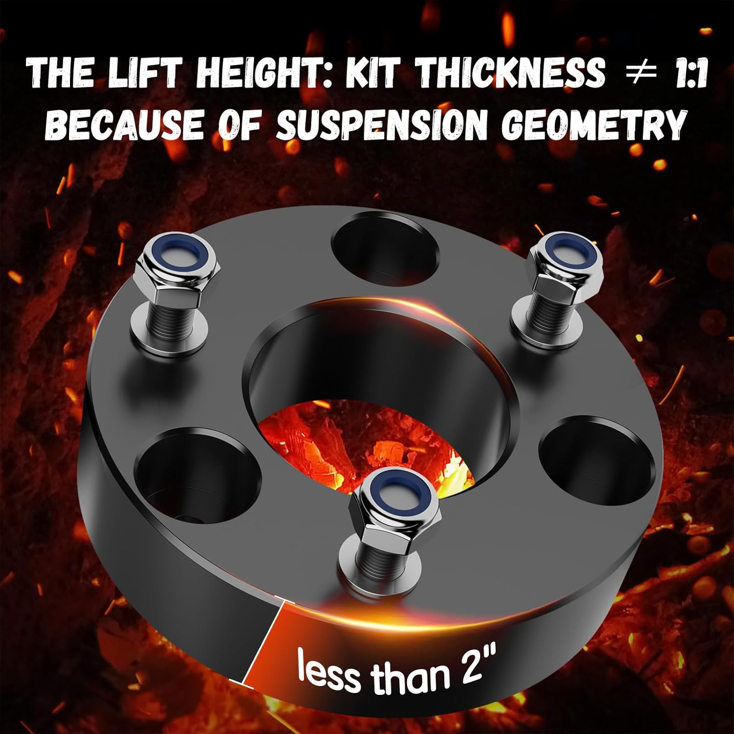 2" Front Leveling Lift kit for Dodge Ram 1500 2006-2024 4WD, Lifronkit Raise 2 Inch Front Strut Spacers Compatible with Dodge Ram Suspension Lift Kits 2006-2023 Black Anodized(new version)