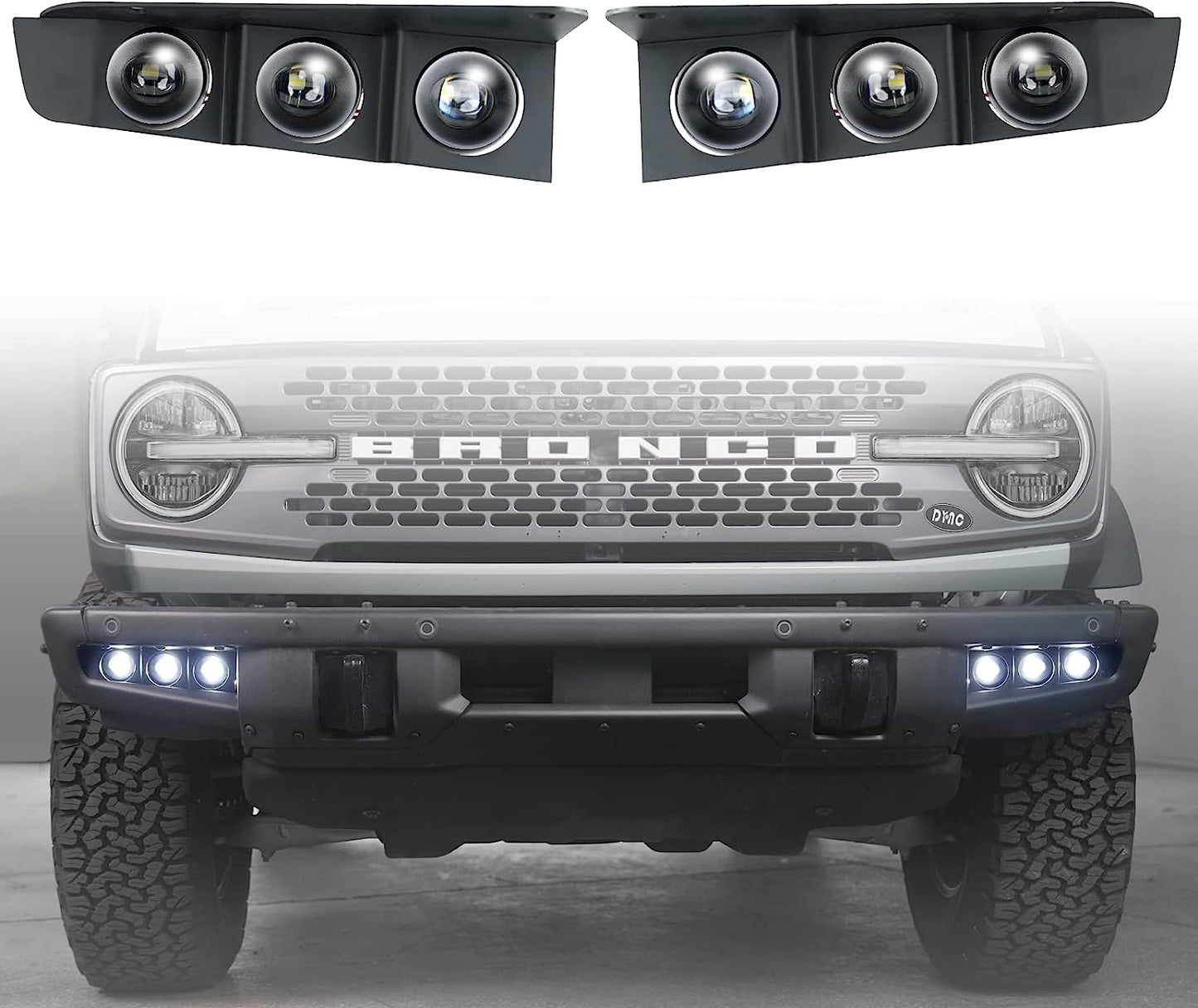 LED Front Bumper Fog Light with Mounts for Ford Bronco 2021 2022 2023 2/4 Door
