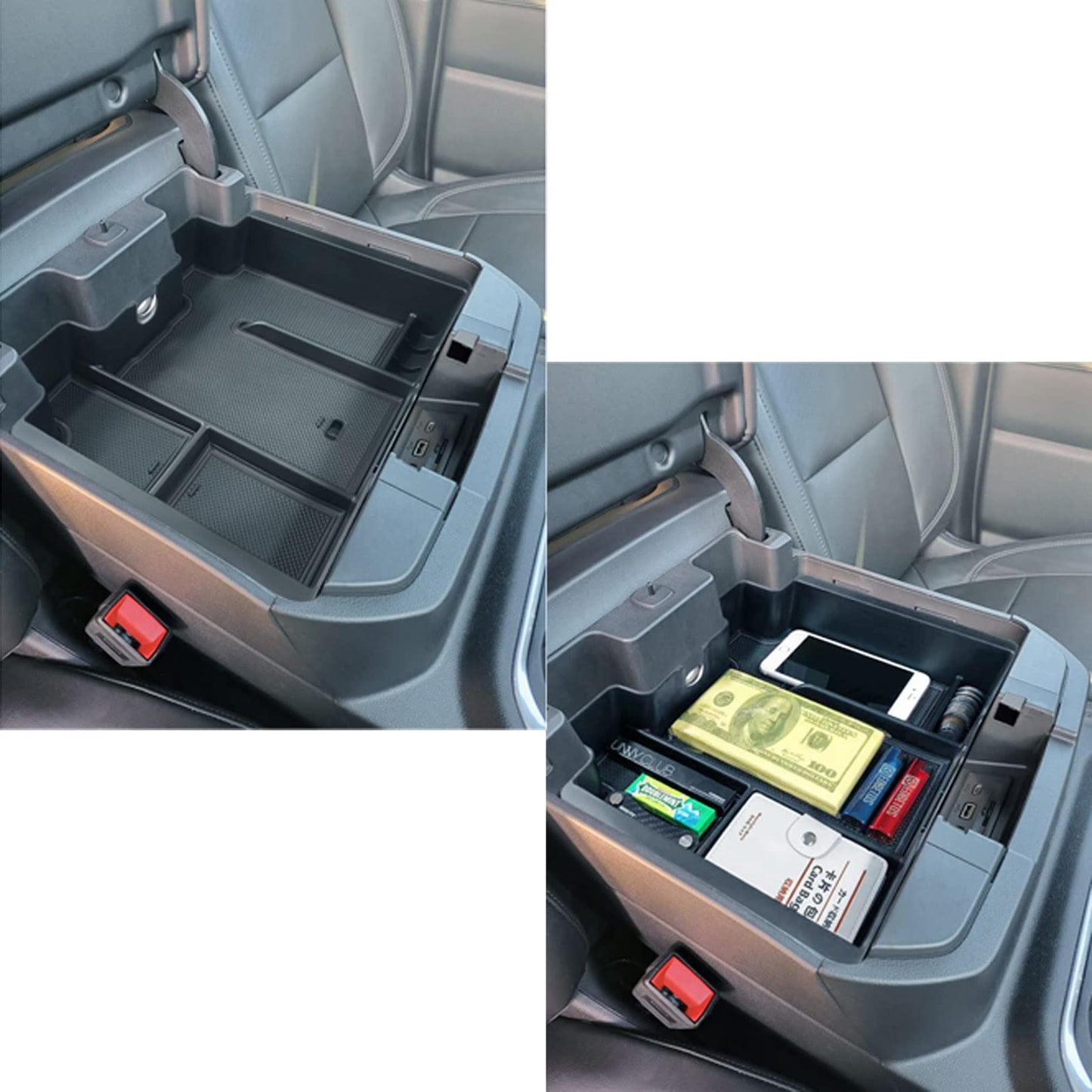 Center Console Organizer Tray for 2019-2023 Chevy/GMC 1500 & HD (Full Console/Bucket Seats Only) - Black