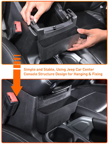 Hanging Center Console Organizer for 2018-2025 Jeep Wrangler JL & Gladiator JT (Black)